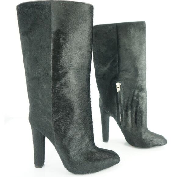 Alexander Wang Edythe Black Calf Hair High Heel Boots Size 36 New $1450 - Picture 8 of 11